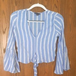Blue and white blouse American Eagle